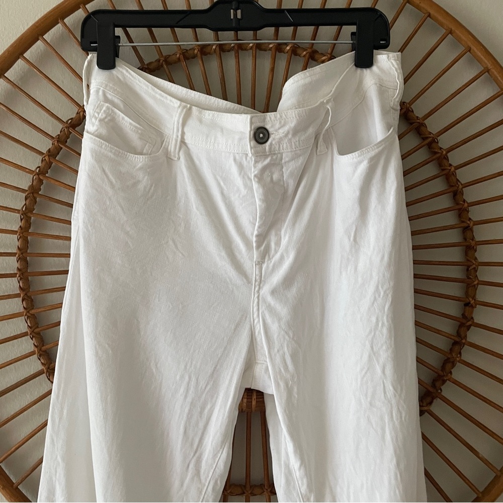 NYDJ white linen pants size 8
